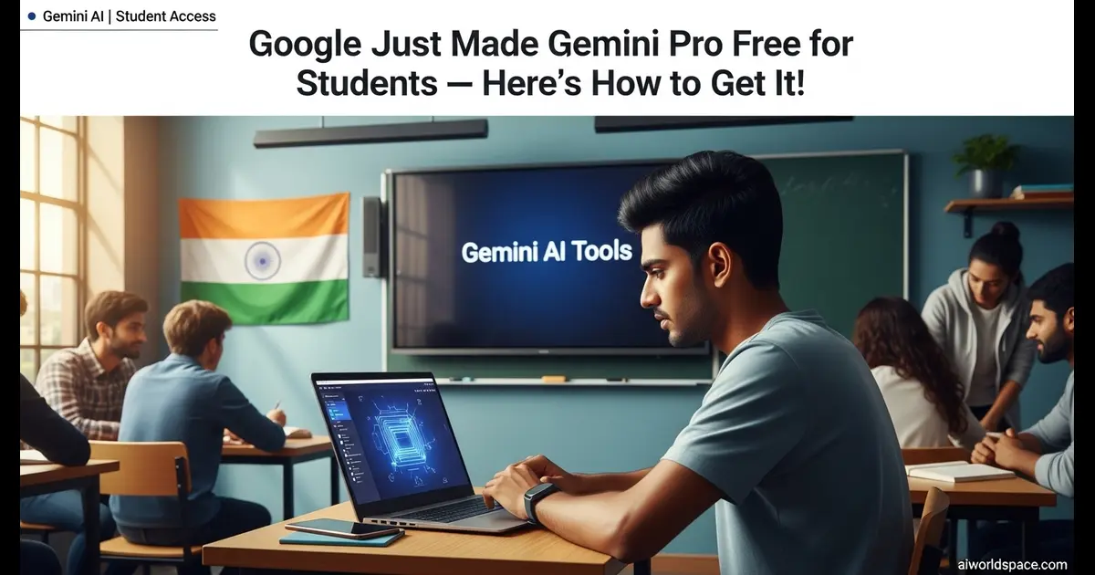 Indian students using Google Gemini AI tools in classrooms with laptops and interactive smartboards.