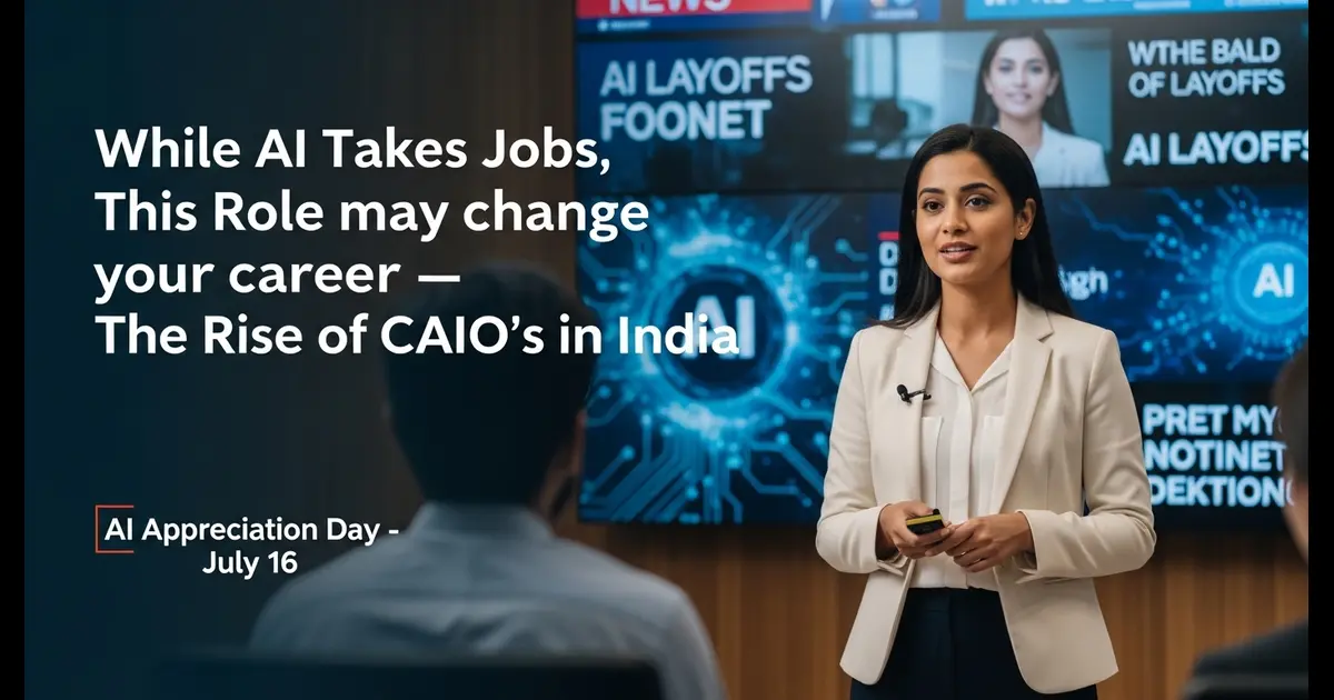 Chief AI Officer leading a corporate strategy session during AI Appreciation Day, amid global AI-driven layoffs.