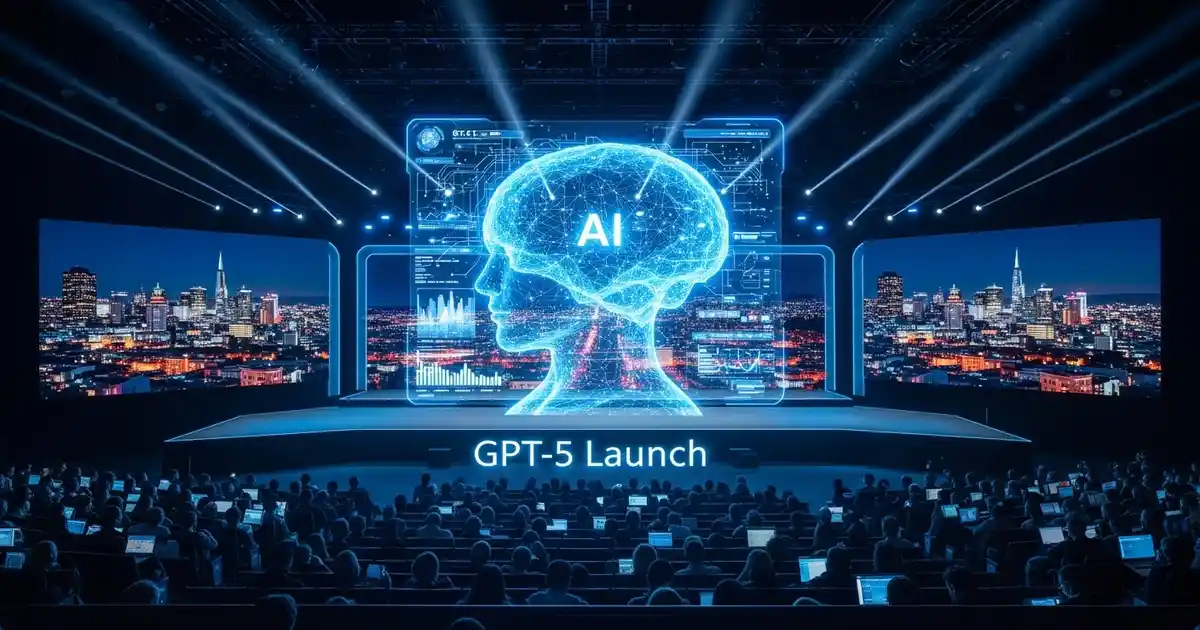 AI hologram display during GPT-5 launch event in San Francisco