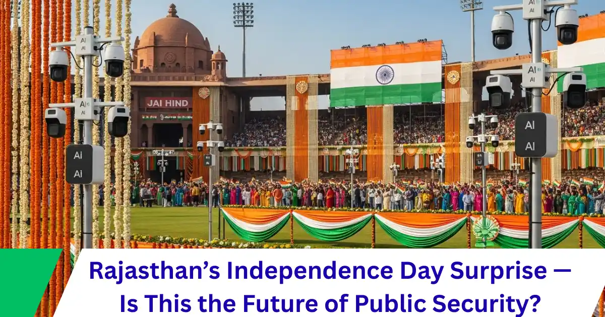 AI face recognition cameras installed at Umaid Stadium in Jodhpur for Independence Day 2025 celebrations.