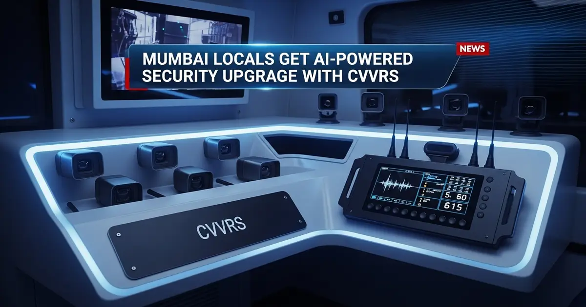 Mumbai train motorcab showing AI-powered CVVRS installation with multiple cameras and voice system