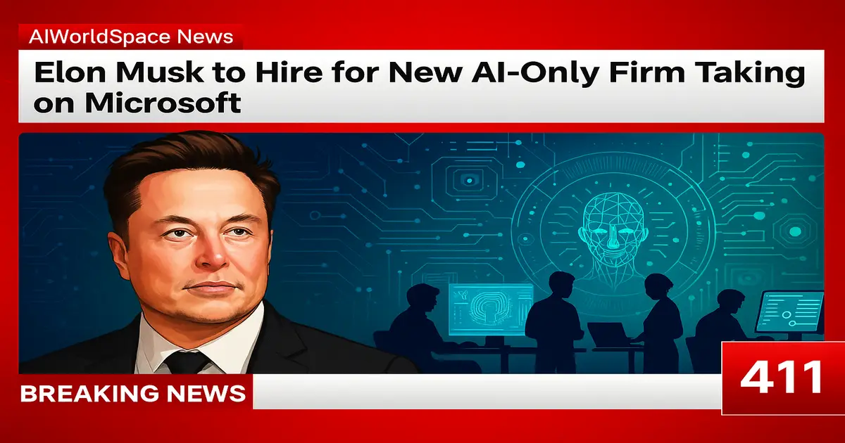 Elon Musk Hiring to Build AI-Only Rival to Microsoft