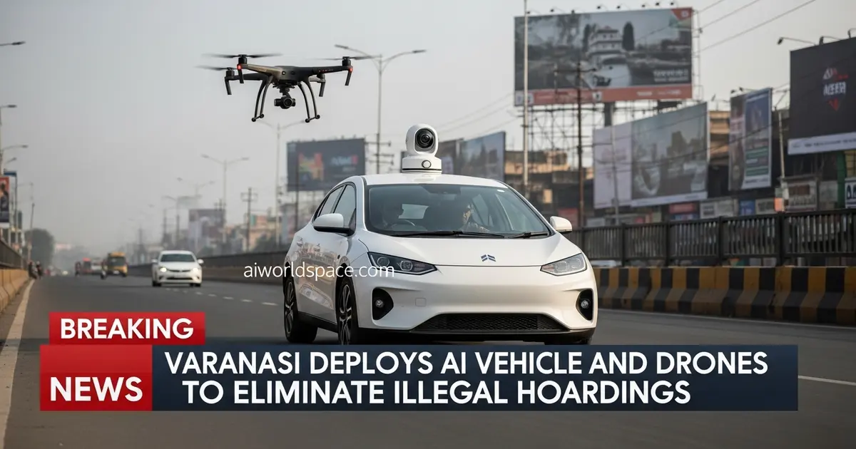 AI-powered vehicle with drone support launched in Varanasi to detect and remove illegal hoardings
