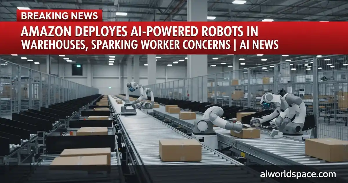 AI-powered robots sorting packages in an Amazon warehouse